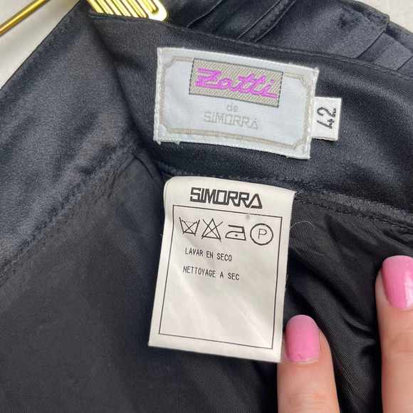 Vintage Zatti de Simorra‎ fitted black textured sheath pencil skirt Size 12 US - Picture 5 of 11